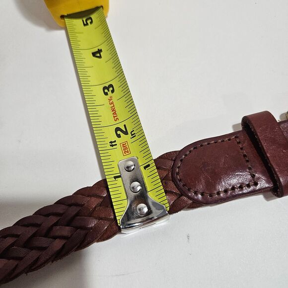 Vineyard Vines Woven Leather Belt Brown Preppy Golf Sportswear Size 32 - Picture 5 of 6